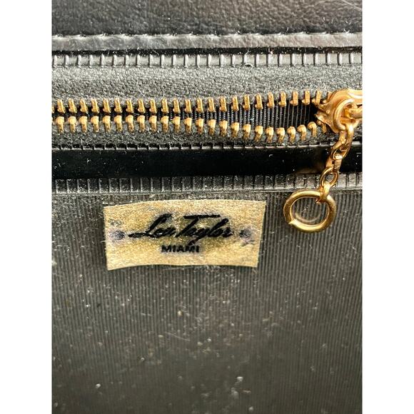 Lou Taylor Miami Vintage Frame Purse Floral Art Tapestry Gold Hardware - Picture 4 of 16